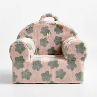 Large Iceberg Green and Pink Floral Faux Fur Kids Lounge Nod Chair Cover