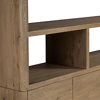 Noeline 84" Oak Wood Wide Storage Bookcase