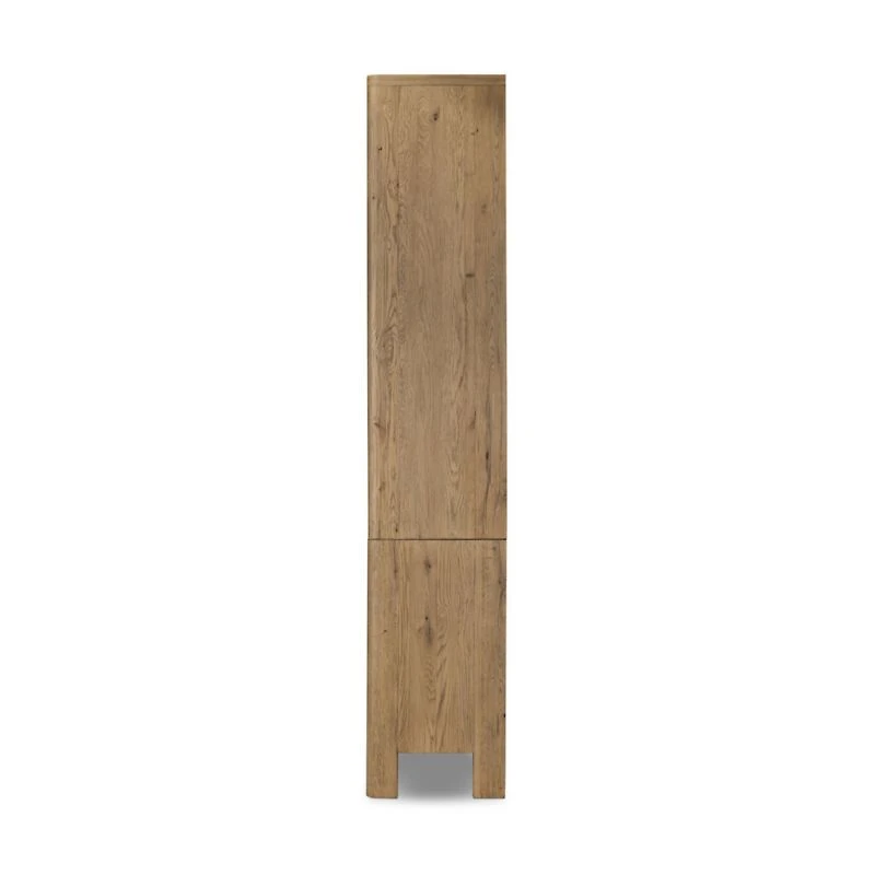 Noeline 84" Oak Wood Wide Storage Bookcase