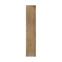 Noeline 84" Oak Wood Wide Storage Bookcase