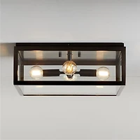 Nolan Black Square Flush Mount Light