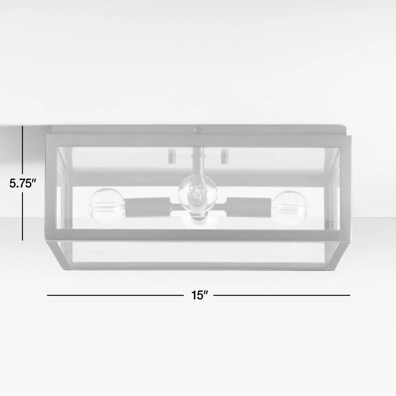 Nolan Black Square Flush Mount Light