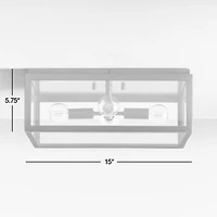 Nolan Black Square Flush Mount Light