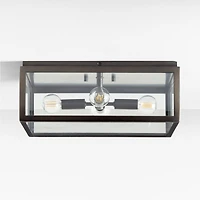 Nolan Black Square Flush Mount Light