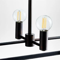 Nolan 6-Light Black Rectangular Chandelier