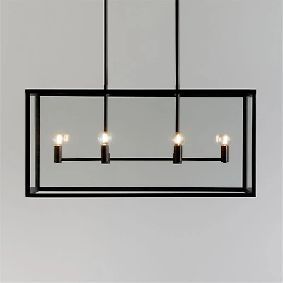 Nolan 6-Light Black Rectangular Chandelier