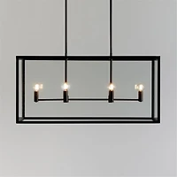 Nolan 6-Light Black Rectangular Chandelier