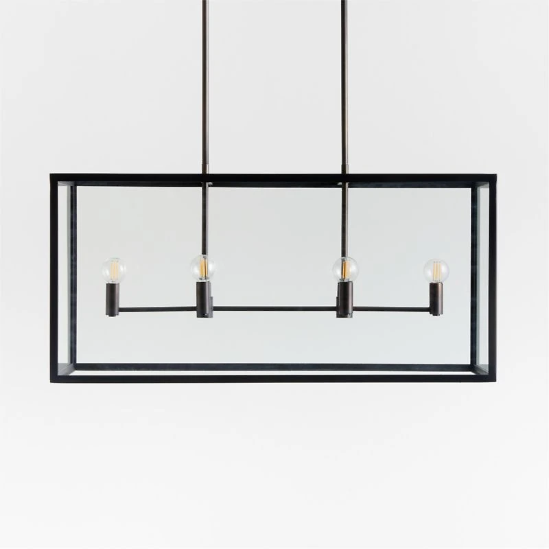 Nolan 6-Light Black Rectangular Chandelier