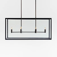 Nolan 6-Light Black Rectangular Chandelier