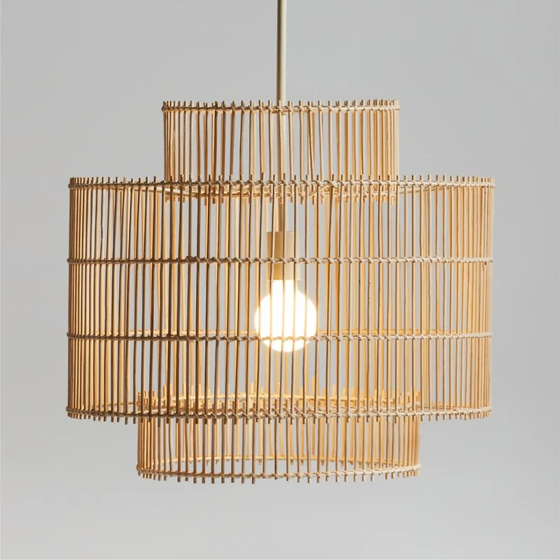 Noon Small Natural Wicker Pendant Light by Leanne Ford