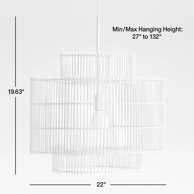 Noon Small Natural Wicker Pendant Light by Leanne Ford