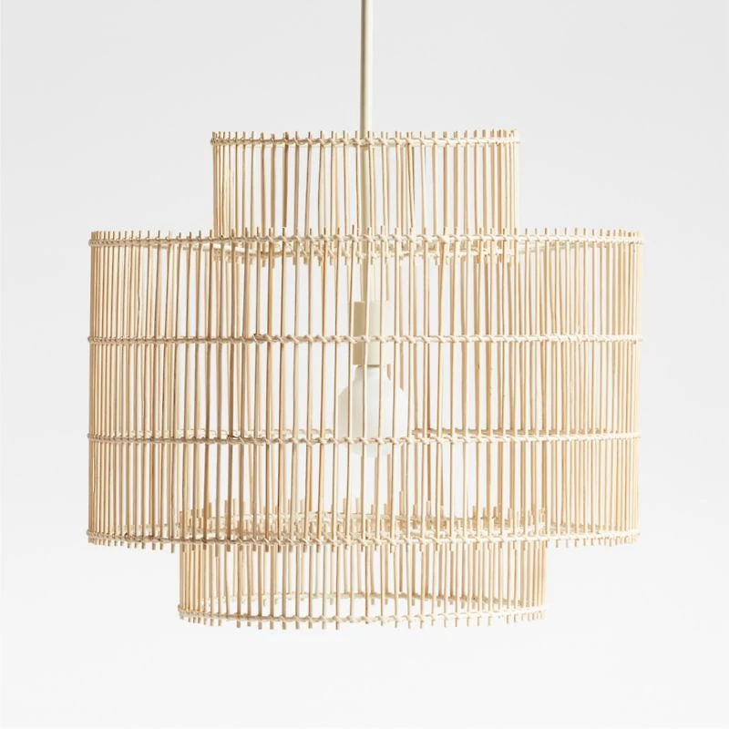 Noon Small Natural Wicker Pendant Light by Leanne Ford