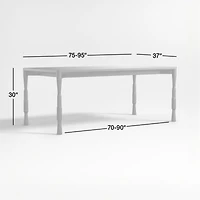 Norin 75"-95" Ebonized Oak Wood Extendable Dining Table