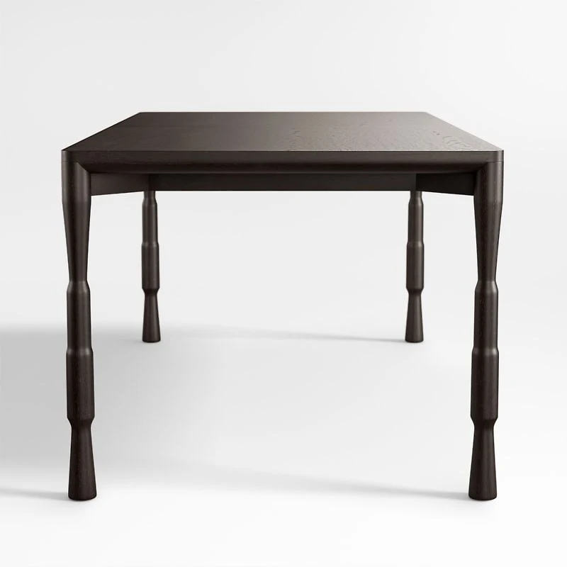 Norin 75"-95" Ebonized Oak Wood Extendable Dining Table