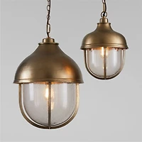 North Brass Cage Pendant Light by Leanne Ford