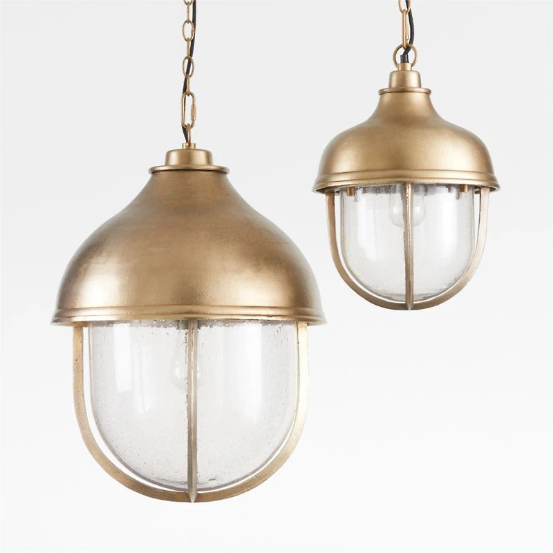 North Brass Cage Pendant Light by Leanne Ford