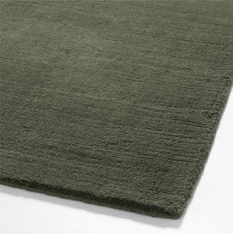 Northbrook Wool Handwoven Green Rug Swatch 12"x18"