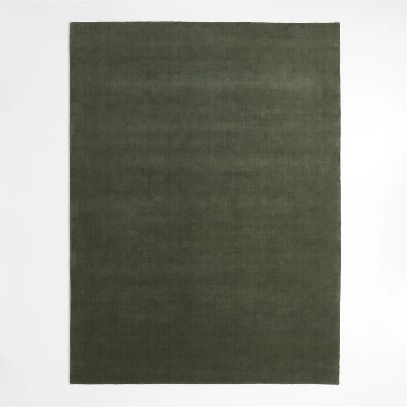 Northbrook Wool Handwoven Green Rug Swatch 12"x18"