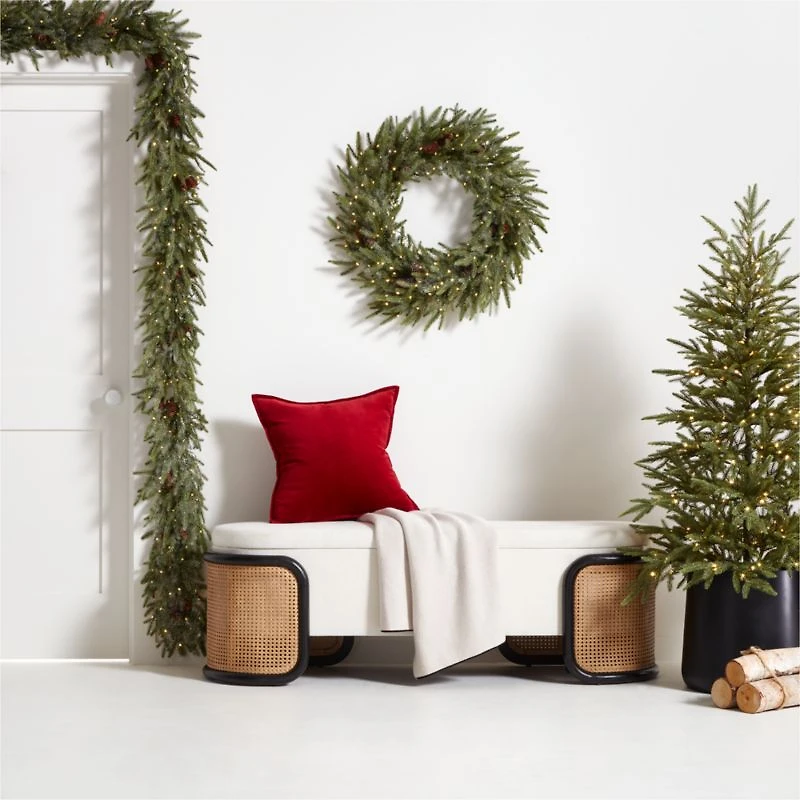 Potted Faux Norway Spruce Pre-Lit LED Tree with White Lights 3'
