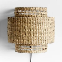 Nossa Natural Woven Plug In Wall Sconce Light