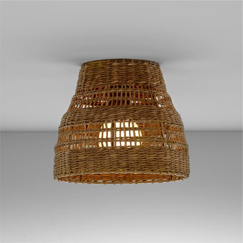 Nossa Small Natural Woven Flush Mount Light