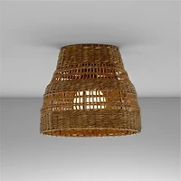 Nossa Small Natural Woven Flush Mount Light