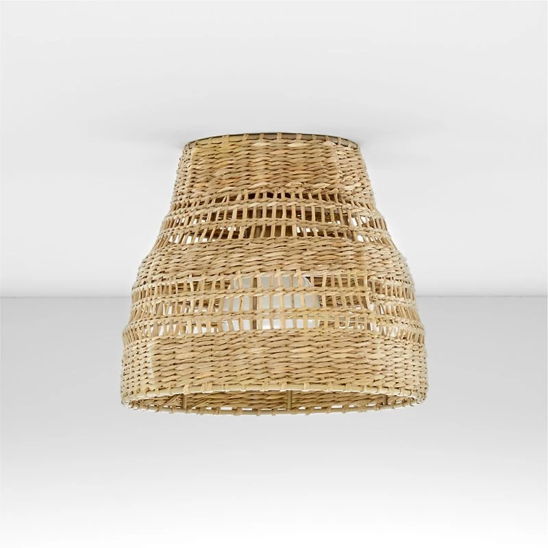 Nossa Small Natural Woven Flush Mount Light