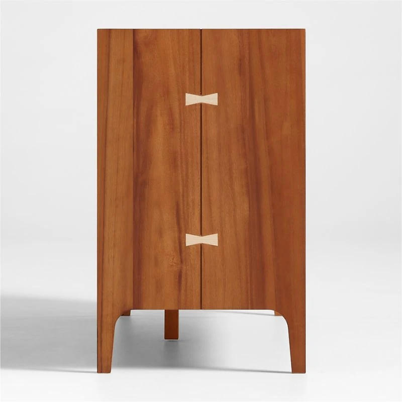 Nova 50" Natural Acacia Wood Wide 6-Drawer Kids Dresser