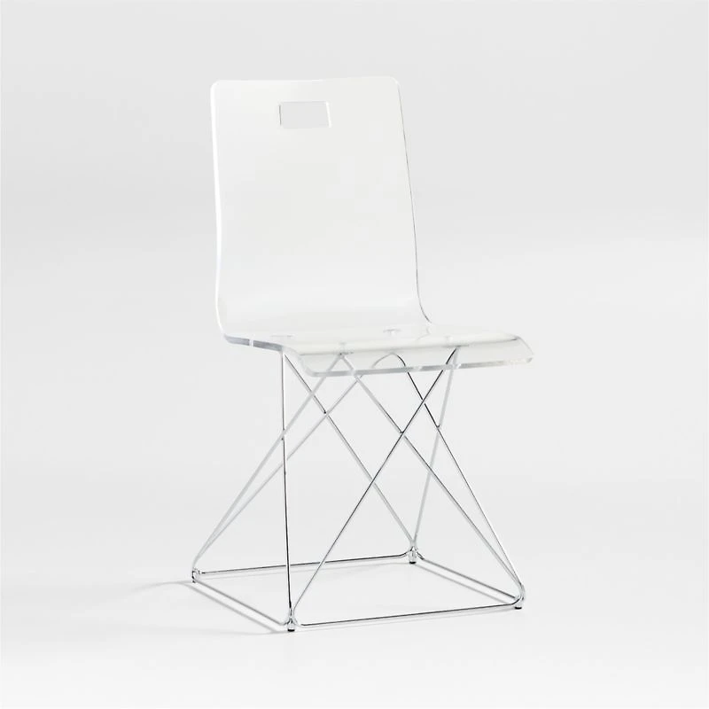 Now You See It Acrylic Kids Desk Chair with Silver Base
