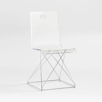 Now You See It Acrylic Kids Desk Chair with Silver Base