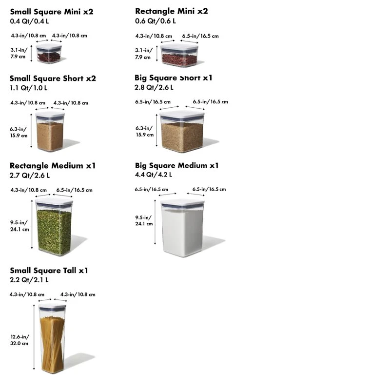 OXO ® POP -Piece Airtight Food Storage Container Set