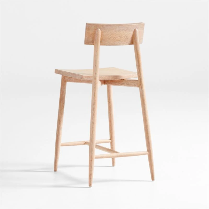 Oaklynn Natural Oak Wood Counter Stool