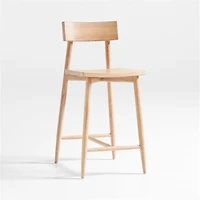 Oaklynn Natural Oak Wood Counter Stool