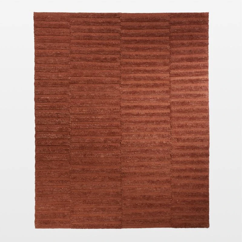 Oaxaca Jute Hand-Knotted Red Area Rug 6'x9'