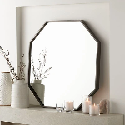 Octagon Wall Mirror Grey