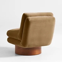 Odeon Ochre Brown Velvet Swivel Accent Chair