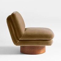 Odeon Ochre Brown Velvet Swivel Accent Chair