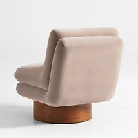 Odeon Taupe Brown Velvet Swivel Accent Chair