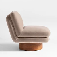 Odeon Taupe Brown Velvet Swivel Accent Chair