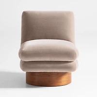 Odeon Taupe Brown Velvet Swivel Accent Chair