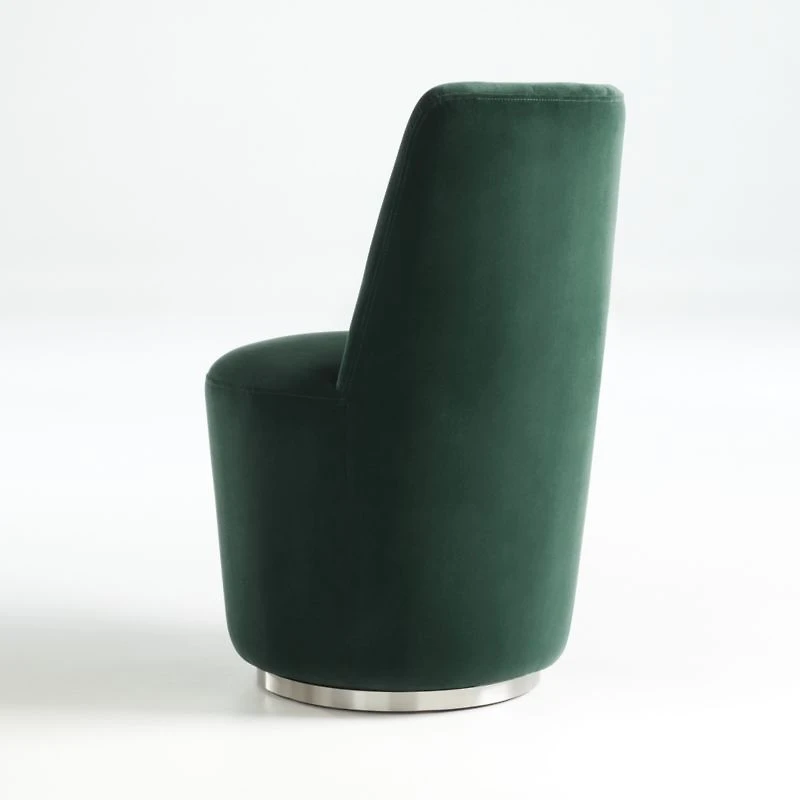 Ofelia Hunter Green Velvet Swivel Dining Chair