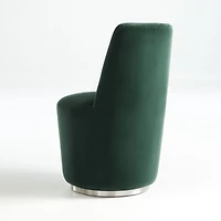 Ofelia Hunter Green Velvet Swivel Dining Chair