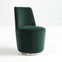 Ofelia Hunter Green Velvet Swivel Dining Chair