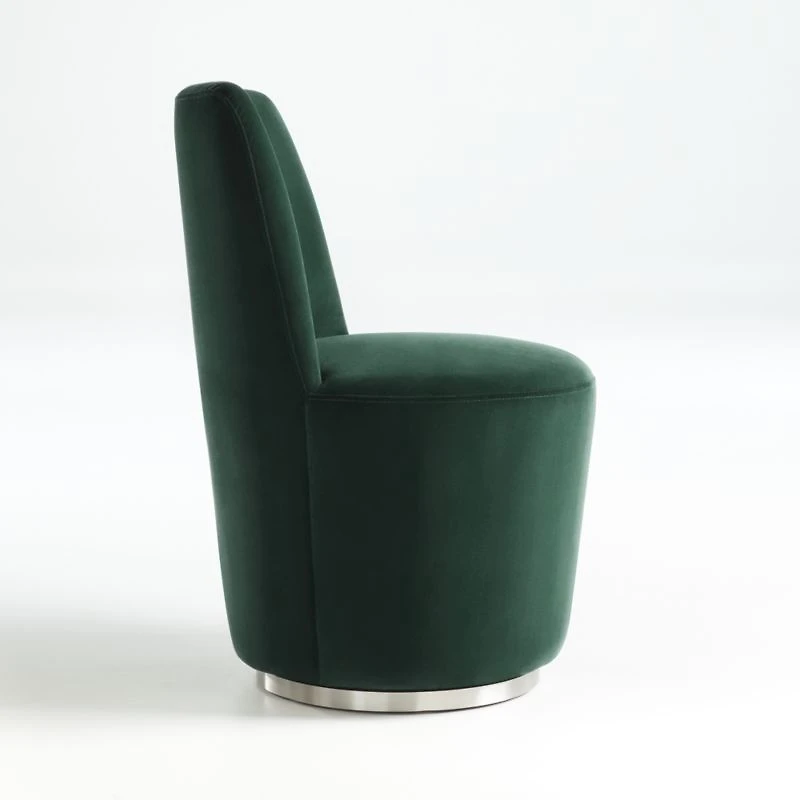 Ofelia Hunter Green Velvet Swivel Dining Chair