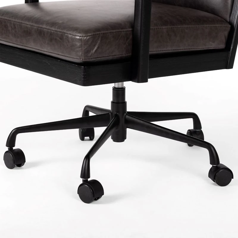 Ogden Brushed Ebony Black Wood Desk Chair