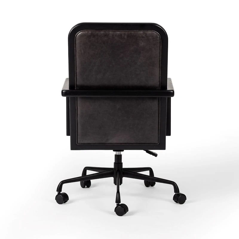 Ogden Brushed Ebony Black Wood Desk Chair