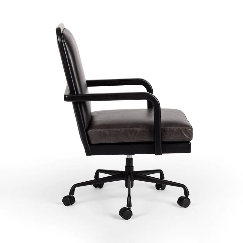 Ogden Brushed Ebony Black Wood Desk Chair