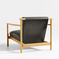 Ojai Leather Wood Frame Accent Chair