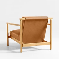 Ojai Leather Wood Frame Accent Chair
