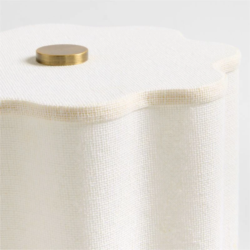 Ola Warm White Linen Mini Table Lamp 13"